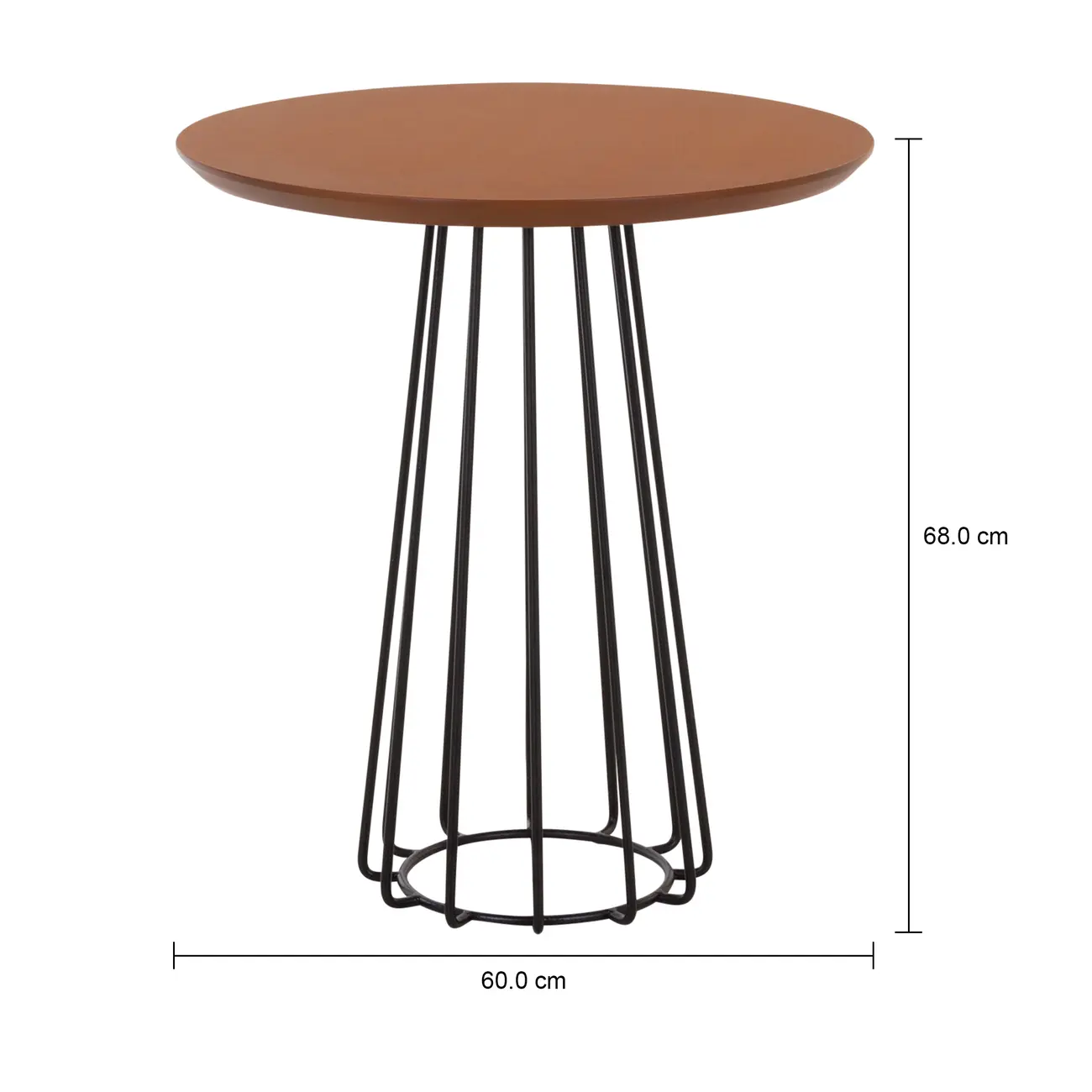 MESA LATERAL REDONDA 60 CM JAYS - PRETO/NOZES - Foto 3