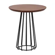 MESA LATERAL BAIXA REDONDA 50 CM JAYS - PRETO/NOZES - Foto 1