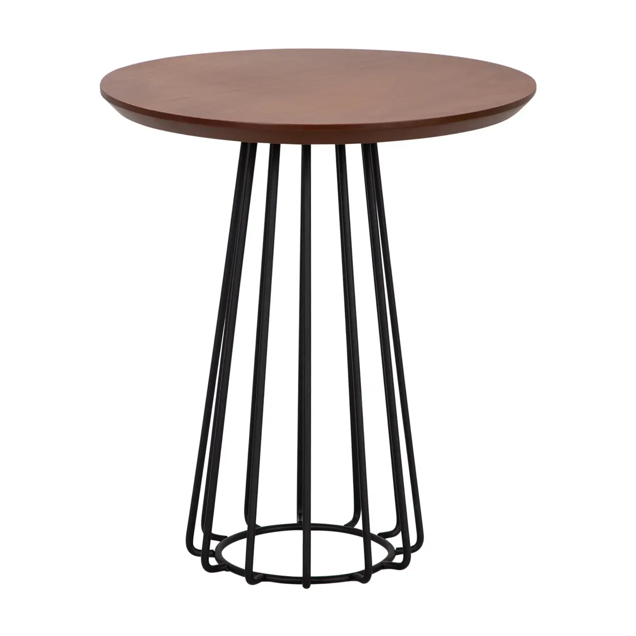 MESA LATERAL BAIXA REDONDA 50 CM JAYS - PRETO/NOZES - Foto 1