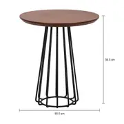 MESA LATERAL BAIXA REDONDA 50 CM JAYS - PRETO/NOZES - Foto 4