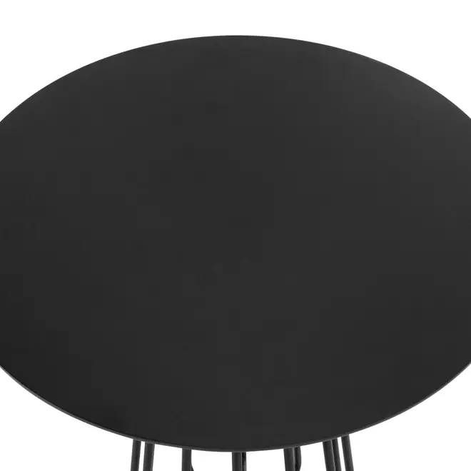 MESA LATERAL BAIXA REDONDA 50 CM JAYS - PRETO/PRETO - Foto 2