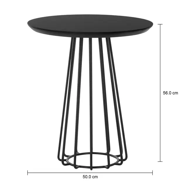 MESA LATERAL BAIXA REDONDA 50 CM JAYS - PRETO/PRETO - Foto 3