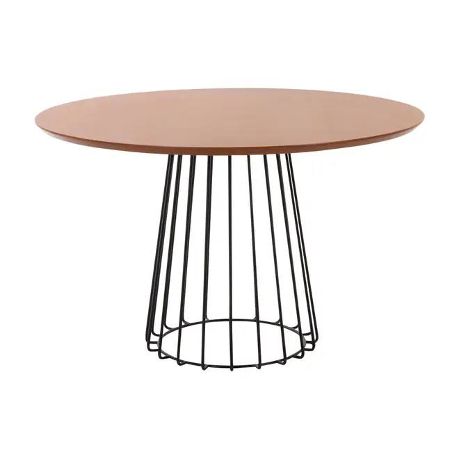 MESA DE JANTAR REDONDA 1,20 M JAYS - PRETO/NOZES - Foto 1