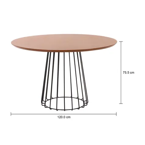 Imagem com medidas do produto MESA DE JANTAR REDONDA 1,20 M JAYS