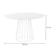 MESA DE JANTAR REDONDA 1,20 M JAYS - BRANCO/BRANCO - Foto 4