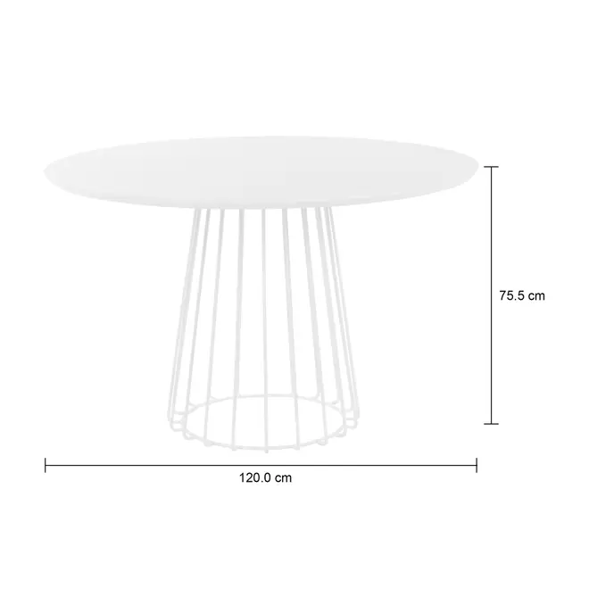 MESA DE JANTAR REDONDA 1,20 M JAYS - BRANCO/BRANCO - Foto 4