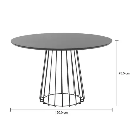 Imagem com medidas do produto MESA DE JANTAR REDONDA 1,20 M JAYS