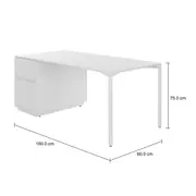 QUADRIA ESTAÇÃO TRABALHO 4 PORTAS 1,60 M X 80 CM - BRANCO/BRANCO - Foto 17