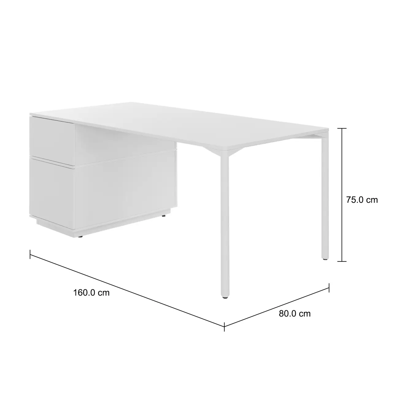 QUADRIA ESTAÇÃO TRABALHO 4 PORTAS 1,60 M X 80 CM - BRANCO/BRANCO - Foto 17
