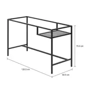 BASE DE MESA COM PRATELEIRA 1,20 M X 50 CM THE GRID - PRETO - Foto 7