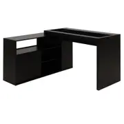BASE DE MESA COM BALCÃO 1 PORTA 1,40 M X 1,30 M VETRO - PRETO - Foto 1