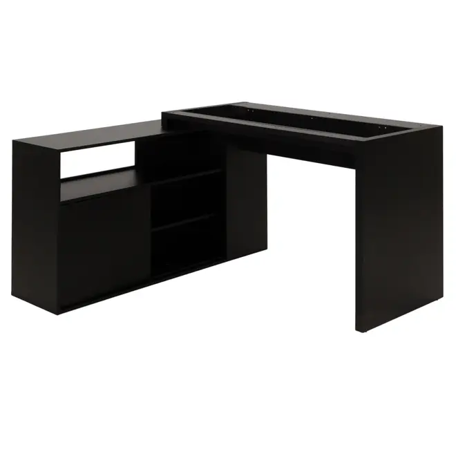 BASE DE MESA COM BALCÃO 1 PORTA 1,40 M X 1,30 M VETRO - PRETO - Foto 1