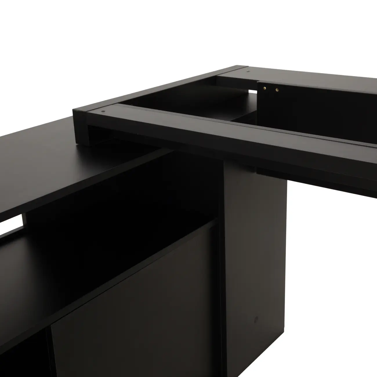 BASE DE MESA COM BALCÃO 1 PORTA 1,40 M X 1,30 M VETRO - PRETO - Foto 8