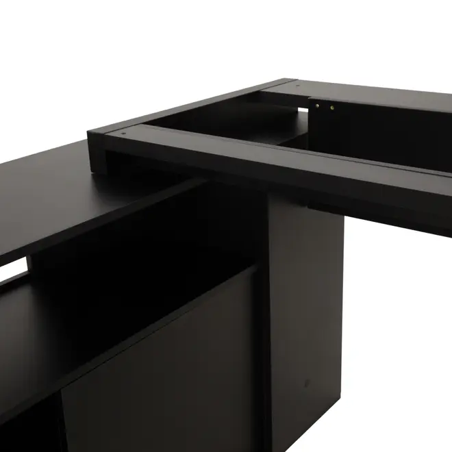 BASE DE MESA COM BALCÃO 1 PORTA 1,40 M X 1,30 M VETRO - PRETO - Foto 8