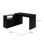 BASE DE MESA COM BALCÃO 1 PORTA 1,40 M X 1,30 M VETRO - PRETO - Foto 9