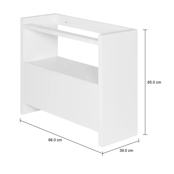 BASE DE ESTANTE 1 PORTA 97 CM X 84 CM VETRO - BRANCO - Foto 6