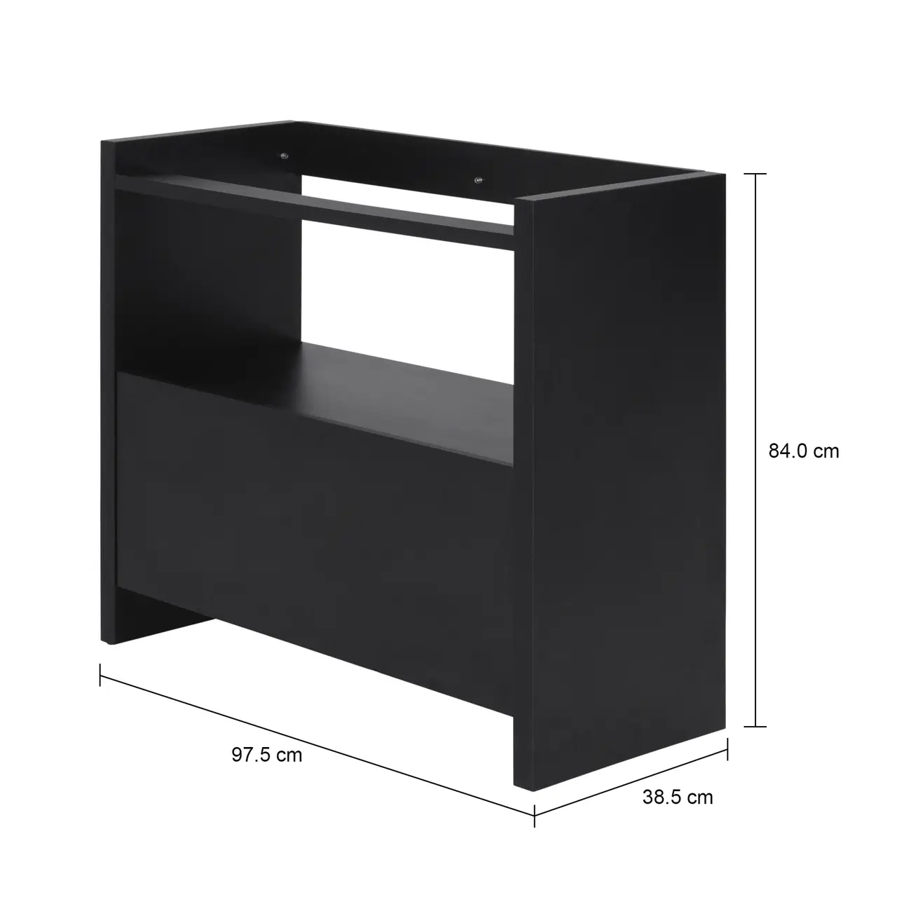 BASE DE ESTANTE 1 PORTA 97 CM X 84 CM VETRO - PRETO - Foto 6