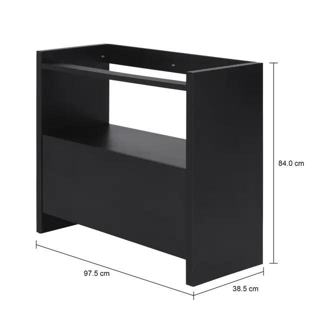 BASE DE ESTANTE 1 PORTA 97 CM X 84 CM VETRO - PRETO - Foto 6
