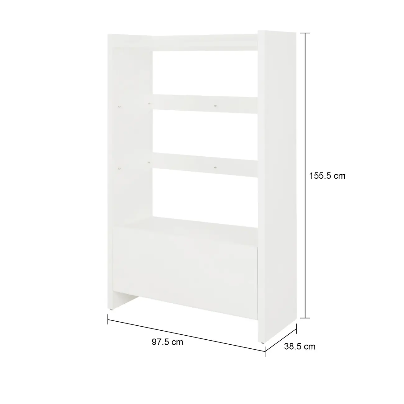 BASE DE ESTANTE 1 PORTA 97 CM X 1,55 M VETRO - BRANCO - Foto 10