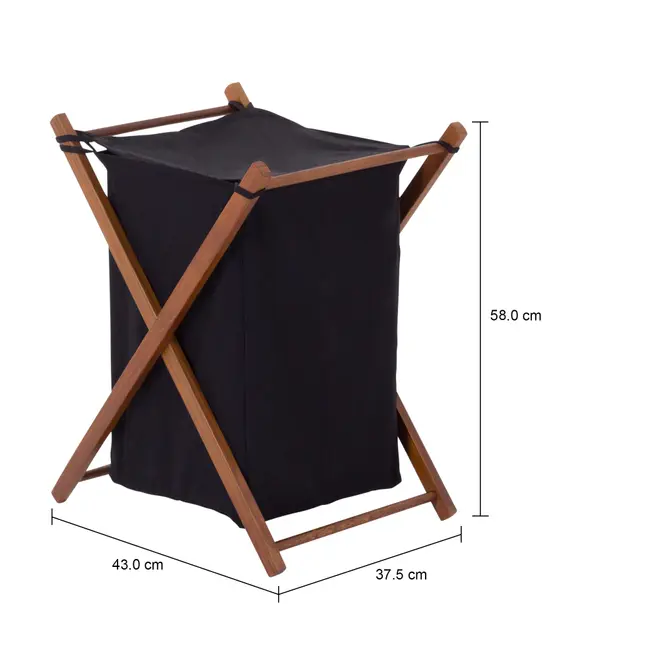 CESTO PARA ROUPA XIS - NOZES/PRETO - Foto 6