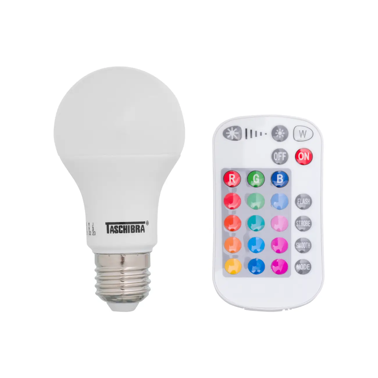 LÂMPADA LED SMART COLORS A60 RGB 9W E27 127 220V TASCHIBRA - BRANCO/MULTICOR - Foto 2