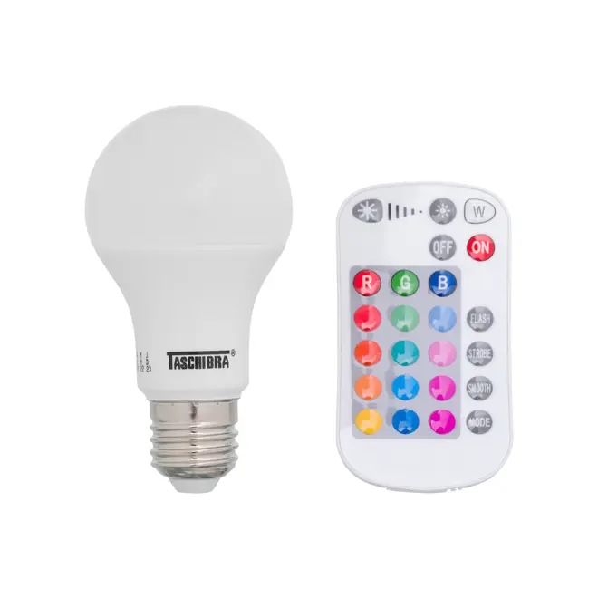 LÂMPADA LED SMART COLORS A60 RGB 9W E27 127 220V TASCHIBRA - BRANCO/MULTICOR - Foto 2