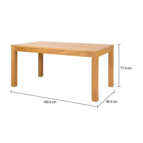 Imagem com medidas do produto MESA DE JANTAR 1,60 M X 90 CM MASSY