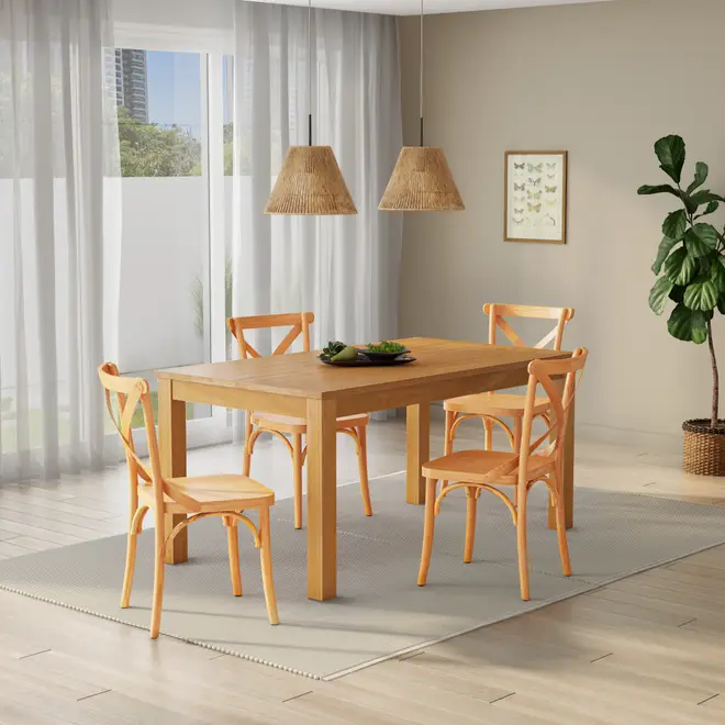 MESA DE JANTAR 1,60 M X 90 CM MASSY - AMÊNDOA - Foto 9