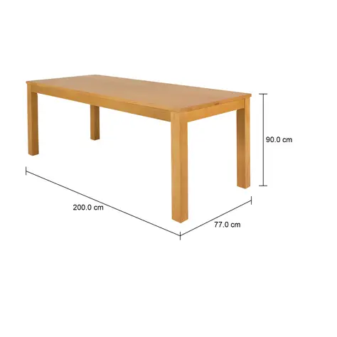 Imagem com medidas do produto MESA DE JANTAR 2 M X 90 CM MASSY