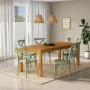 MESA DE JANTAR 2 M X 90 CM MASSY - AMÊNDOA - Foto 8