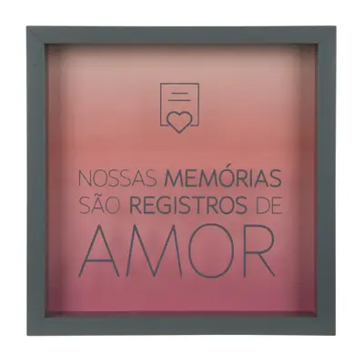 QUADRO REGISTROS DE AMOR 27 CM X 27 CM