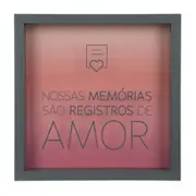 QUADRO REGISTROS DE AMOR 27 CM X 27 CM - KONKRET/RODONITA - Foto 1