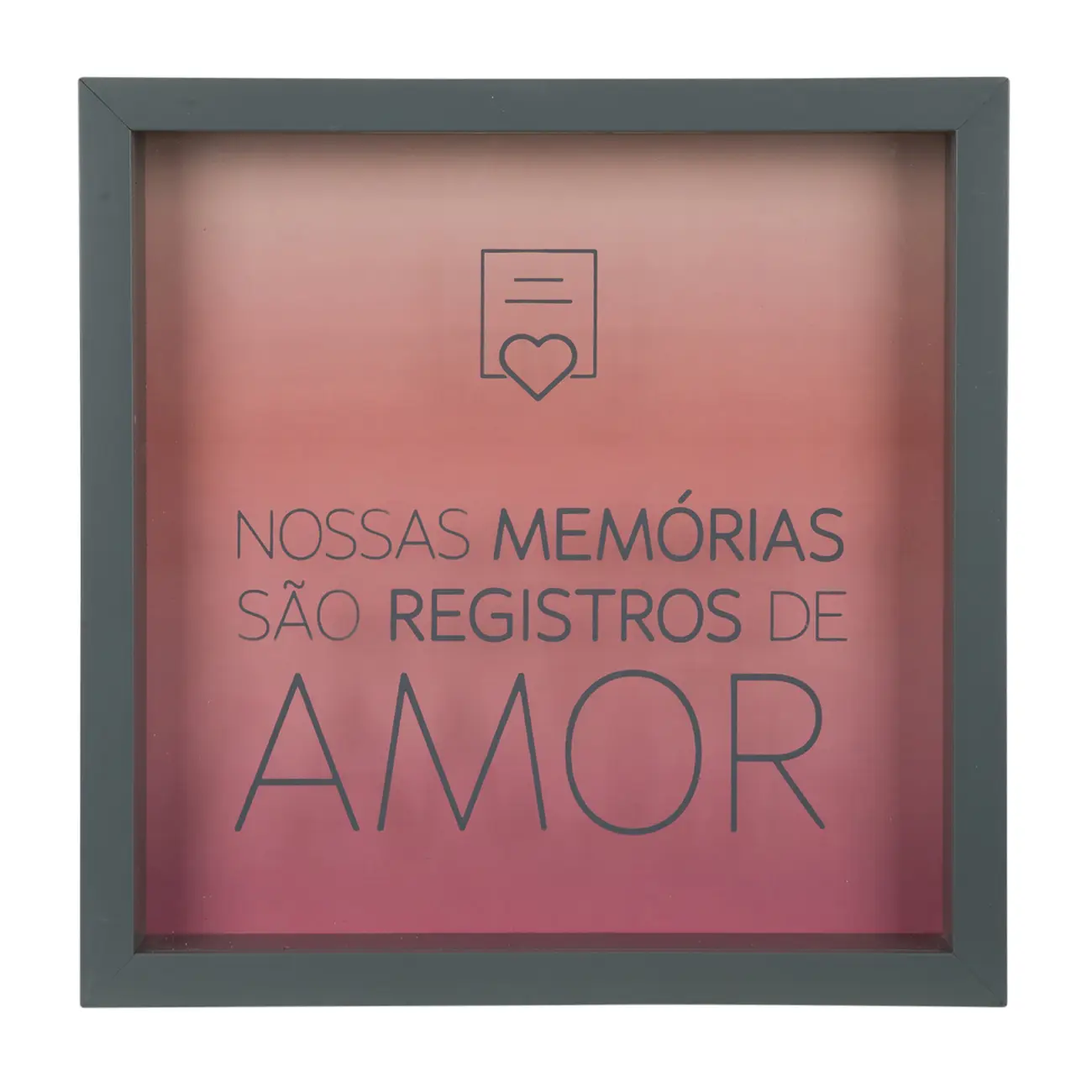 QUADRO REGISTROS DE AMOR 27 CM X 27 CM - KONKRET/RODONITA - Foto 1