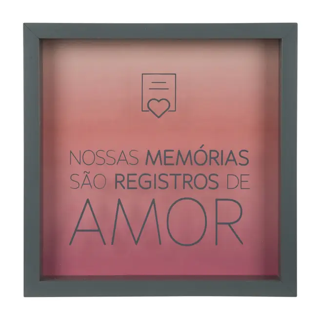QUADRO REGISTROS DE AMOR 27 CM X 27 CM - KONKRET/RODONITA - Foto 1