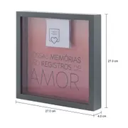QUADRO REGISTROS DE AMOR 27 CM X 27 CM - KONKRET/RODONITA - Foto 9