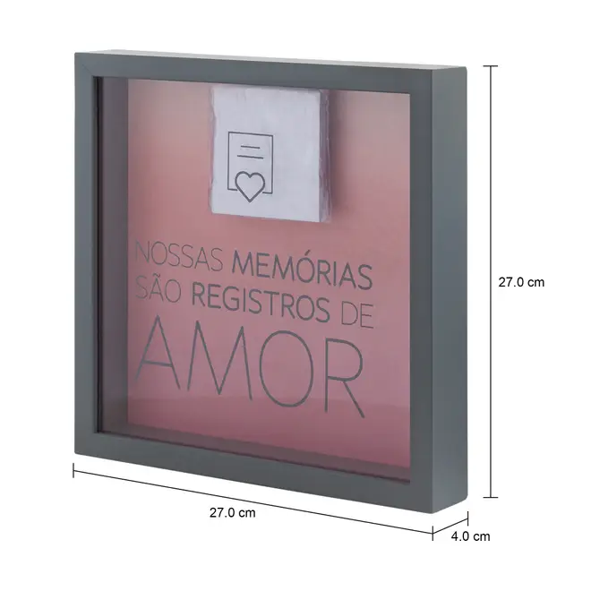 QUADRO REGISTROS DE AMOR 27 CM X 27 CM - KONKRET/RODONITA - Foto 9