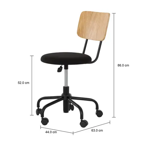 Imagem com medidas do produto CADEIRA HOME OFFICE CARTE