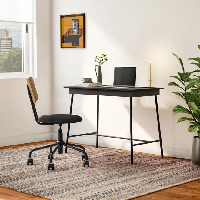 CADEIRA HOME OFFICE CARTE - PRETO/FREIJÓ - Foto 10