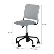CADEIRA HOME OFFICE YUPPIE - PRETO/CINZA - Foto 7