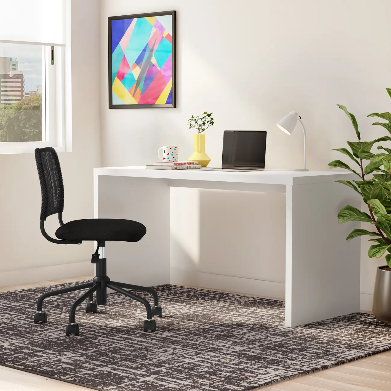 CADEIRA HOME OFFICE YUPPIE - PRETO/PRETO - Foto 11