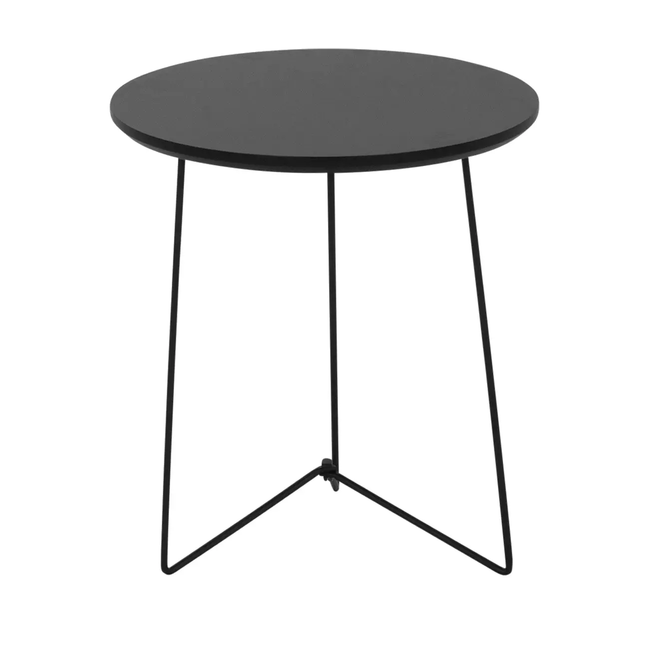 MESA LATERAL REDONDA 42 CM PIRLO - PRETO/PRETO - Foto 1