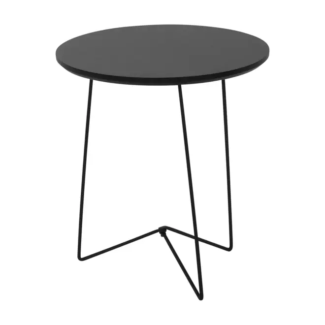 MESA LATERAL REDONDA 42 CM PIRLO - PRETO/PRETO - Foto 2