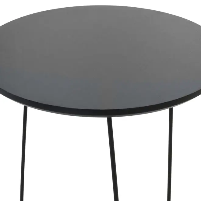 MESA LATERAL REDONDA 42 CM PIRLO - PRETO/PRETO - Foto 3