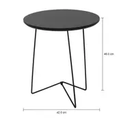 MESA LATERAL REDONDA 42 CM PIRLO - PRETO/PRETO - Foto 4
