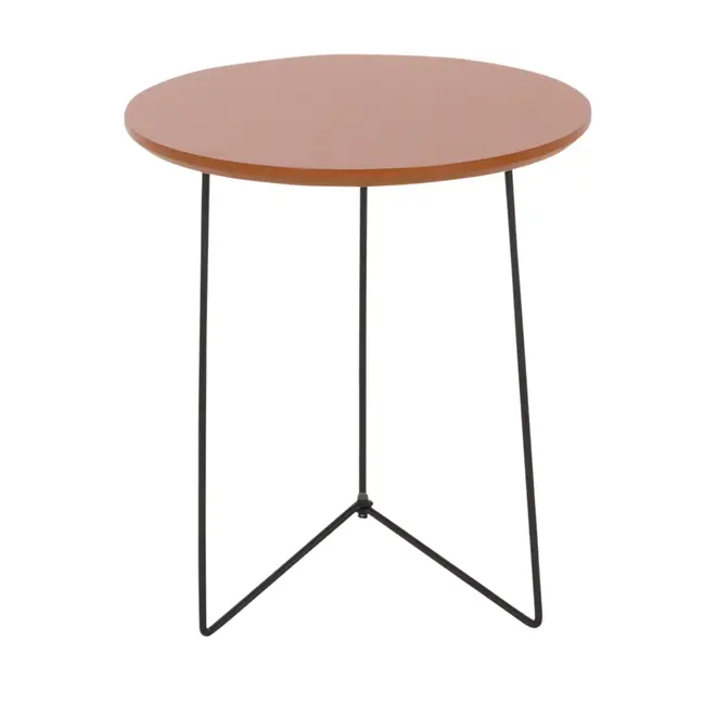 MESA LATERAL REDONDA 42 CM PIRLO - PRETO/TERRACOTA - Foto 1