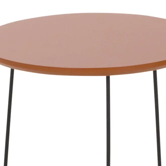 MESA LATERAL REDONDA 42 CM PIRLO - PRETO/TERRACOTA - Foto 3