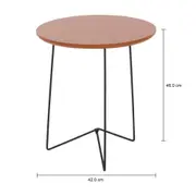 MESA LATERAL REDONDA 42 CM PIRLO - PRETO/TERRACOTA - Foto 4