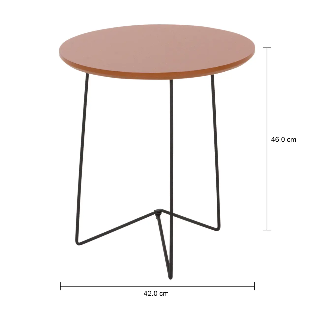 MESA LATERAL REDONDA 42 CM PIRLO - PRETO/TERRACOTA - Foto 4