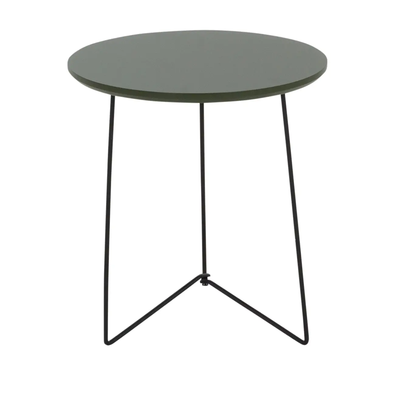 MESA LATERAL REDONDA 42 CM PIRLO - PRETO/MUSGO - Foto 1