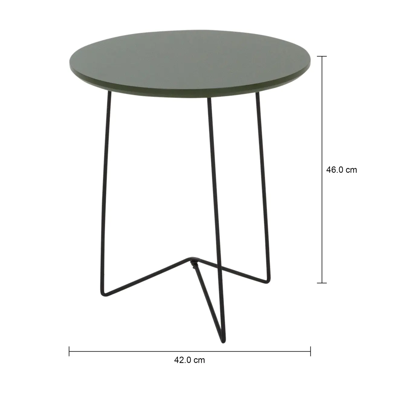 MESA LATERAL REDONDA 42 CM PIRLO - PRETO/MUSGO - Foto 4